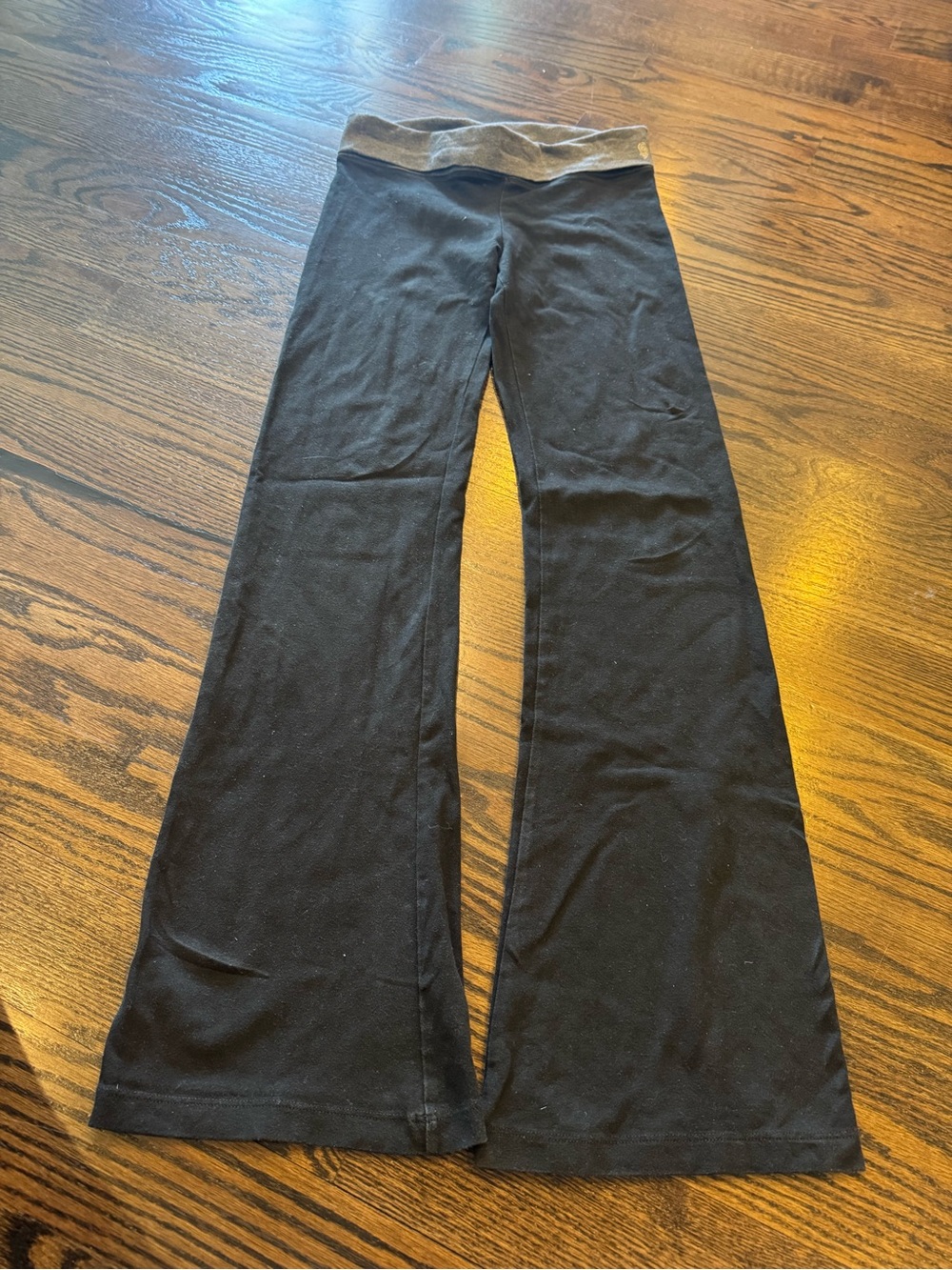Victoria's Secret Black Boot Cut Yoga Pants with Gray Waistband